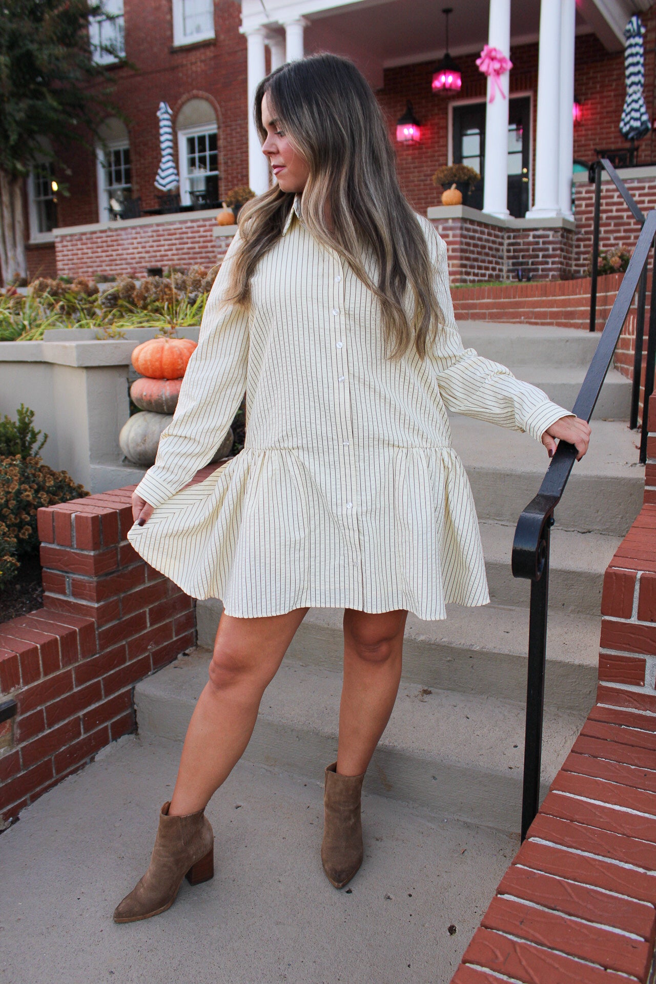 Striped Ivory Dress