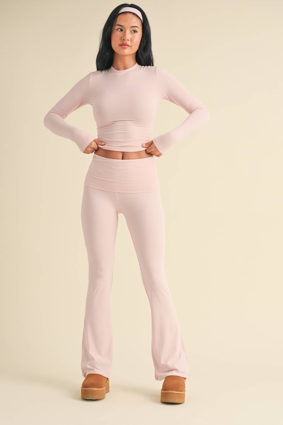 Soft Knit Jersey Long Sleeve Tee: Pink