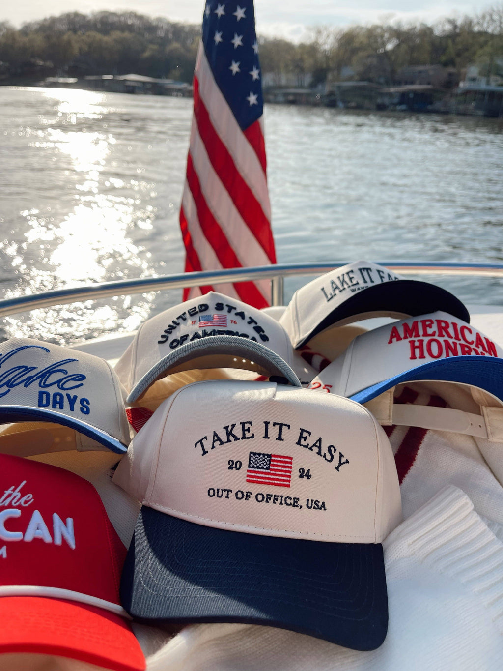 Take it Easy Vintage Trucker Hat: Navy