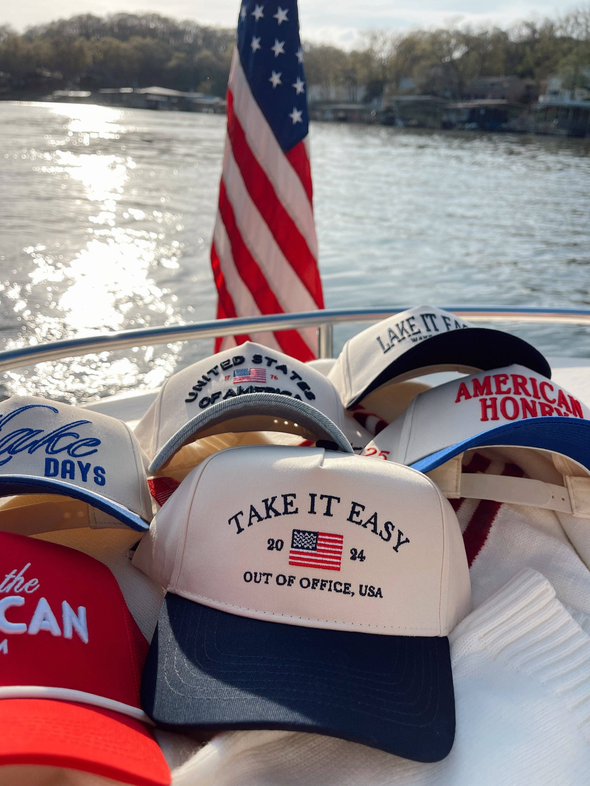 Take it Easy Vintage Trucker Hat: Navy