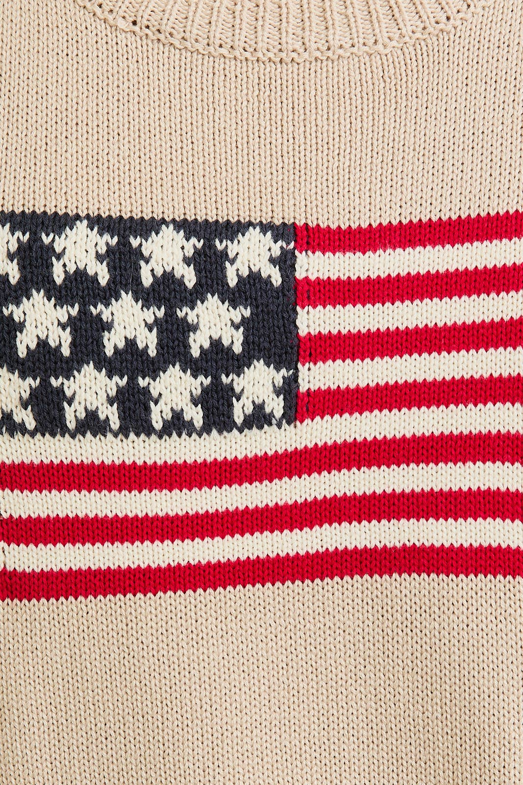 AMERICAN FLAG SLEEVELESS SWEATER TOP: TAUPE