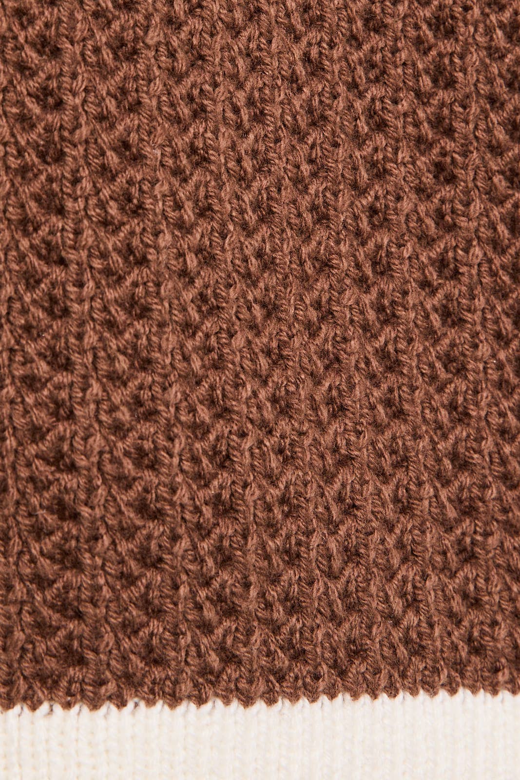 CONTRAST COLOR TRIM DETAIL OPEN SWEATER WITH SKIRT: MOCHA-IVORY