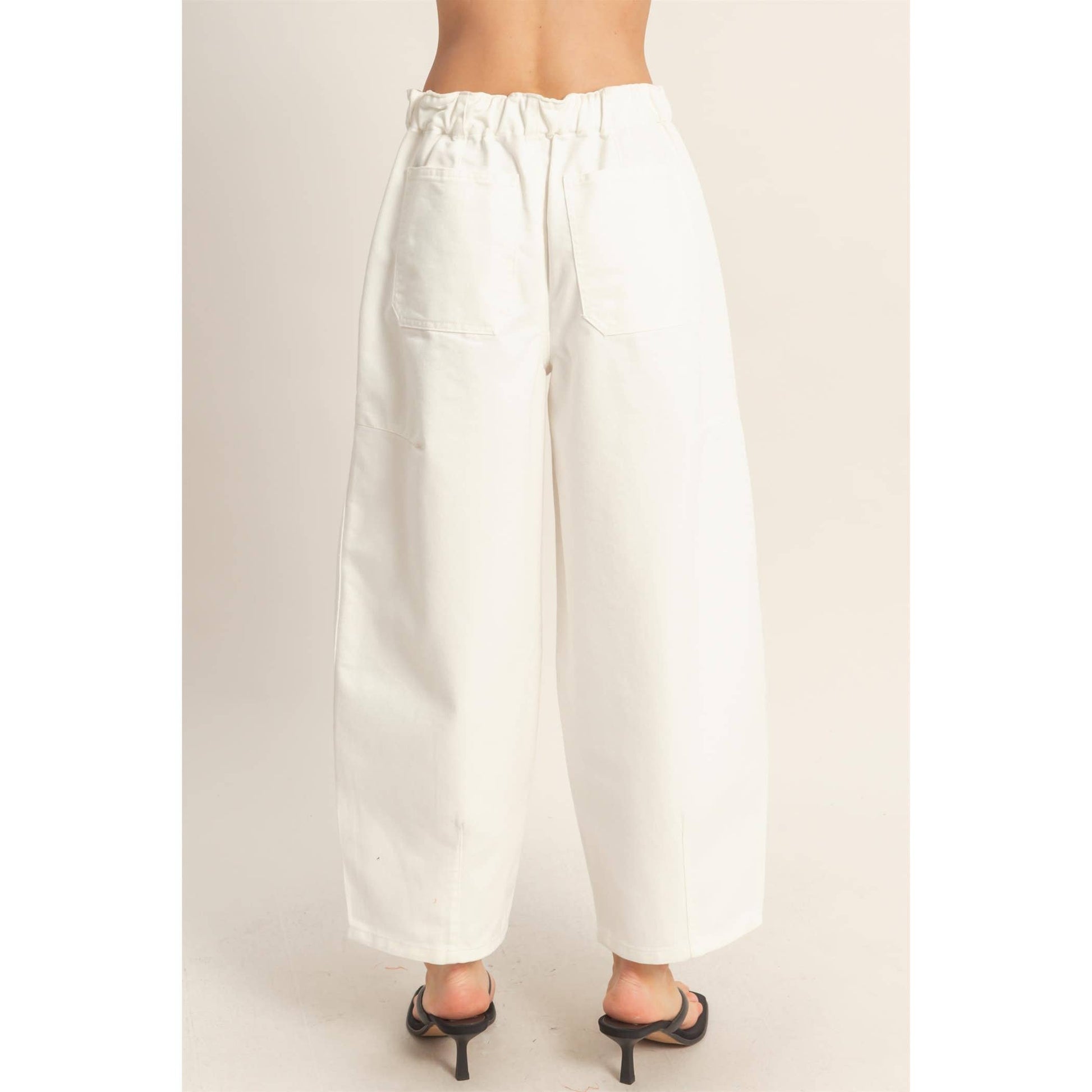 Wide Pants With Oversize Pockets: WHITE