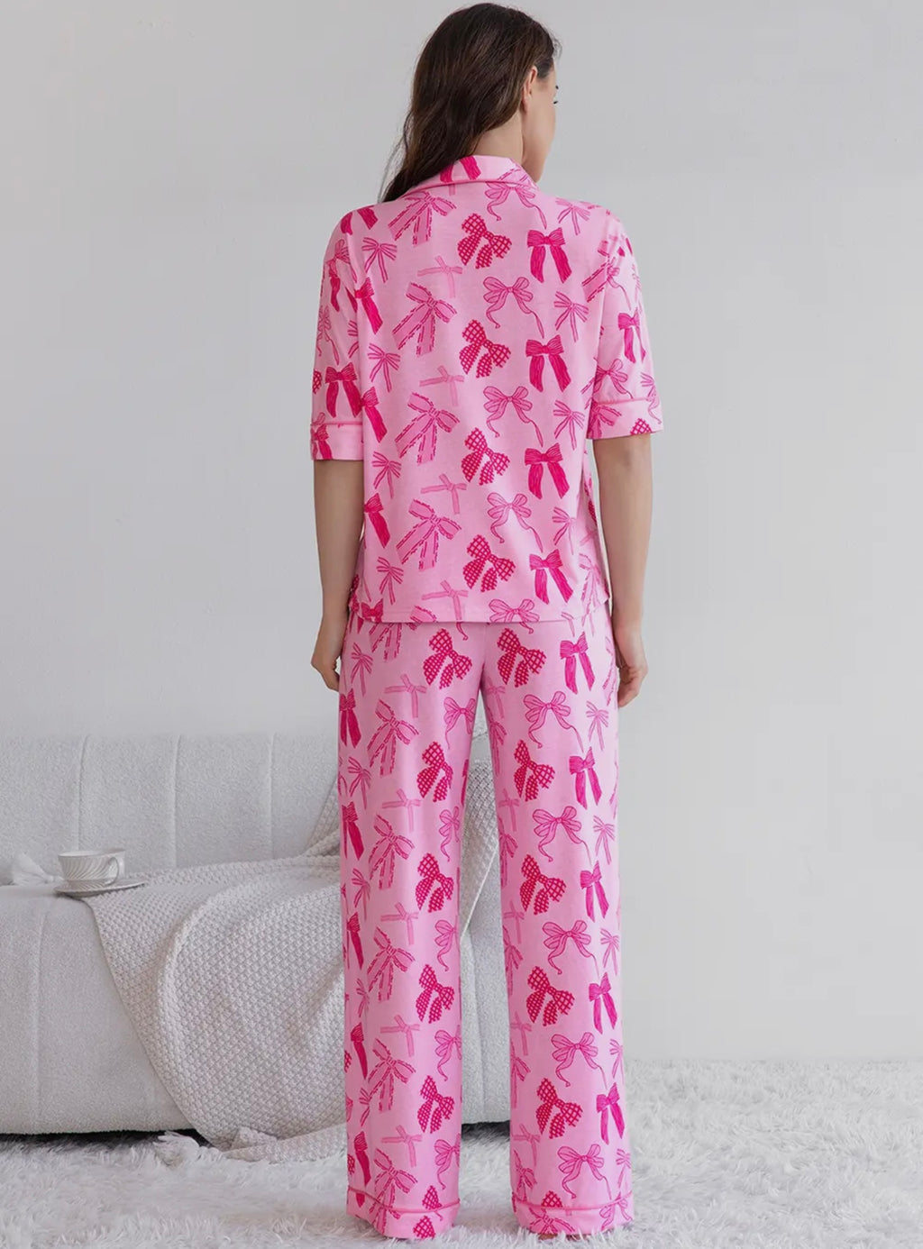 Pink Bow Knot Pajama Set