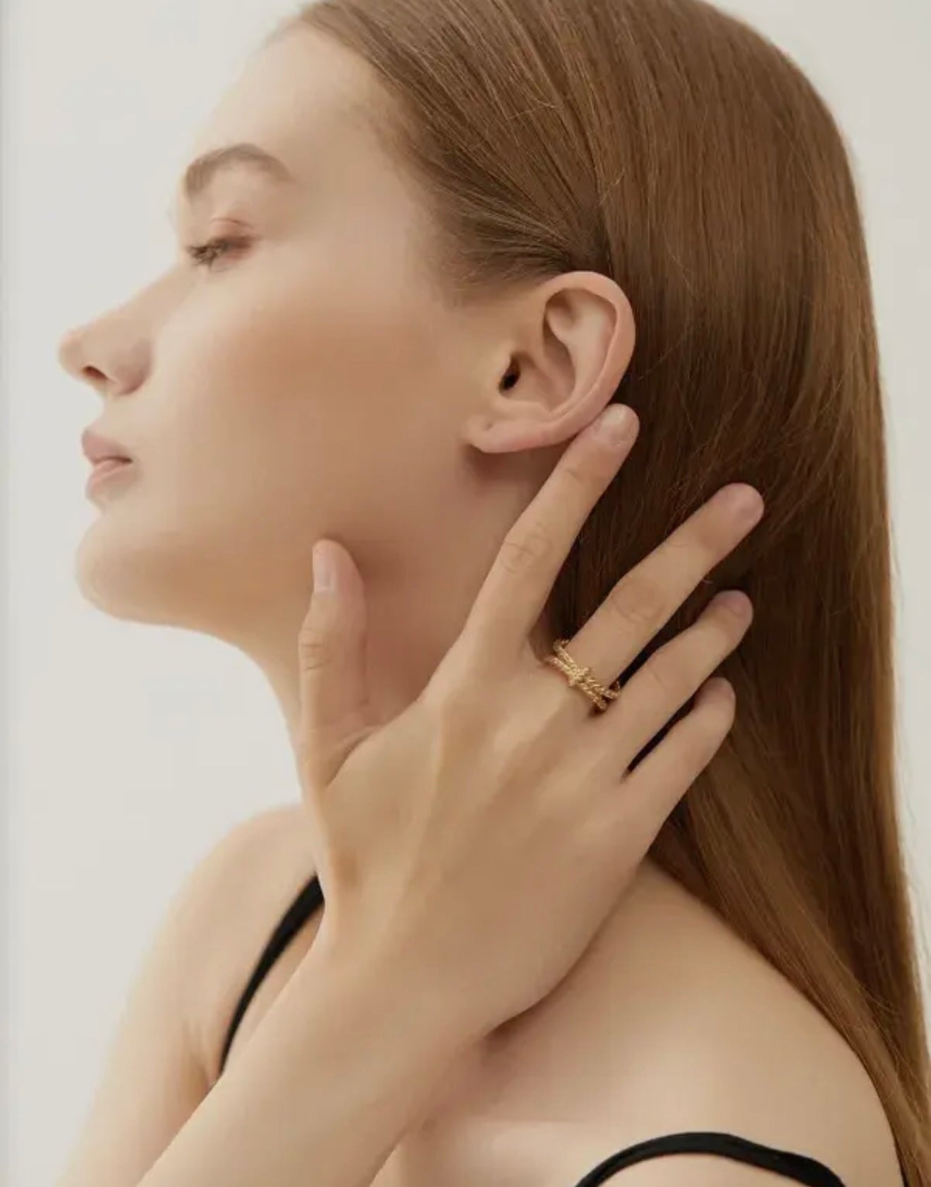 Rope 18k Gold Plated Stainless Steel Ring