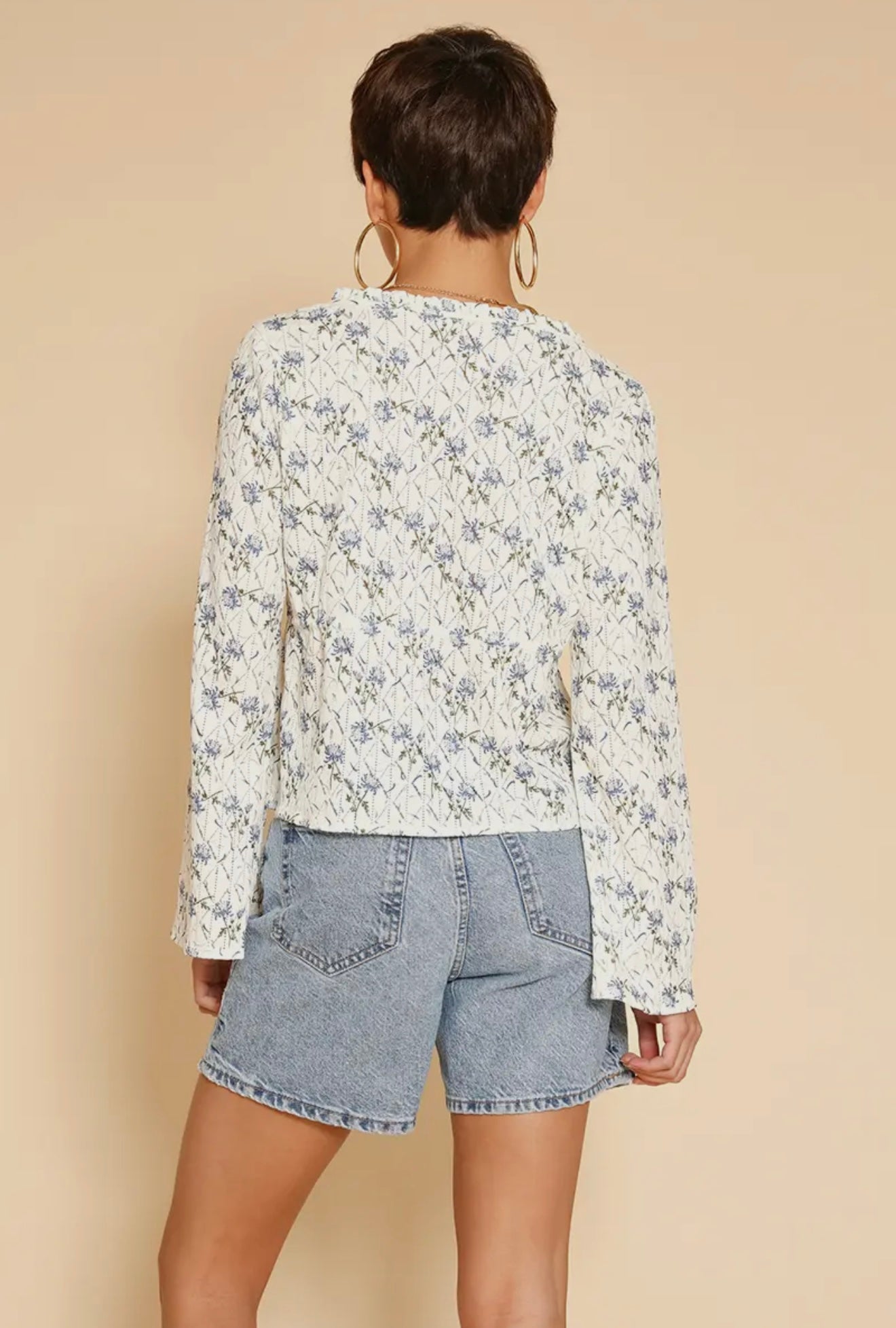 Front Tie Floral Top