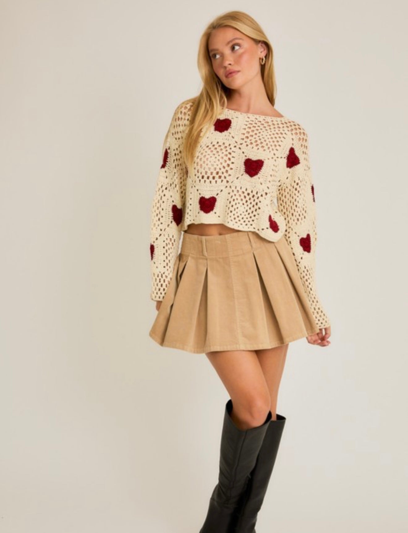 Crochet Boxy Heart Top