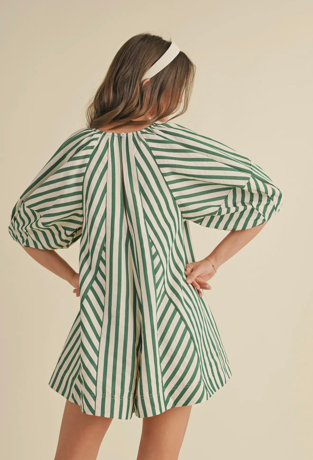 Striped Oversized Scoopneck Romper