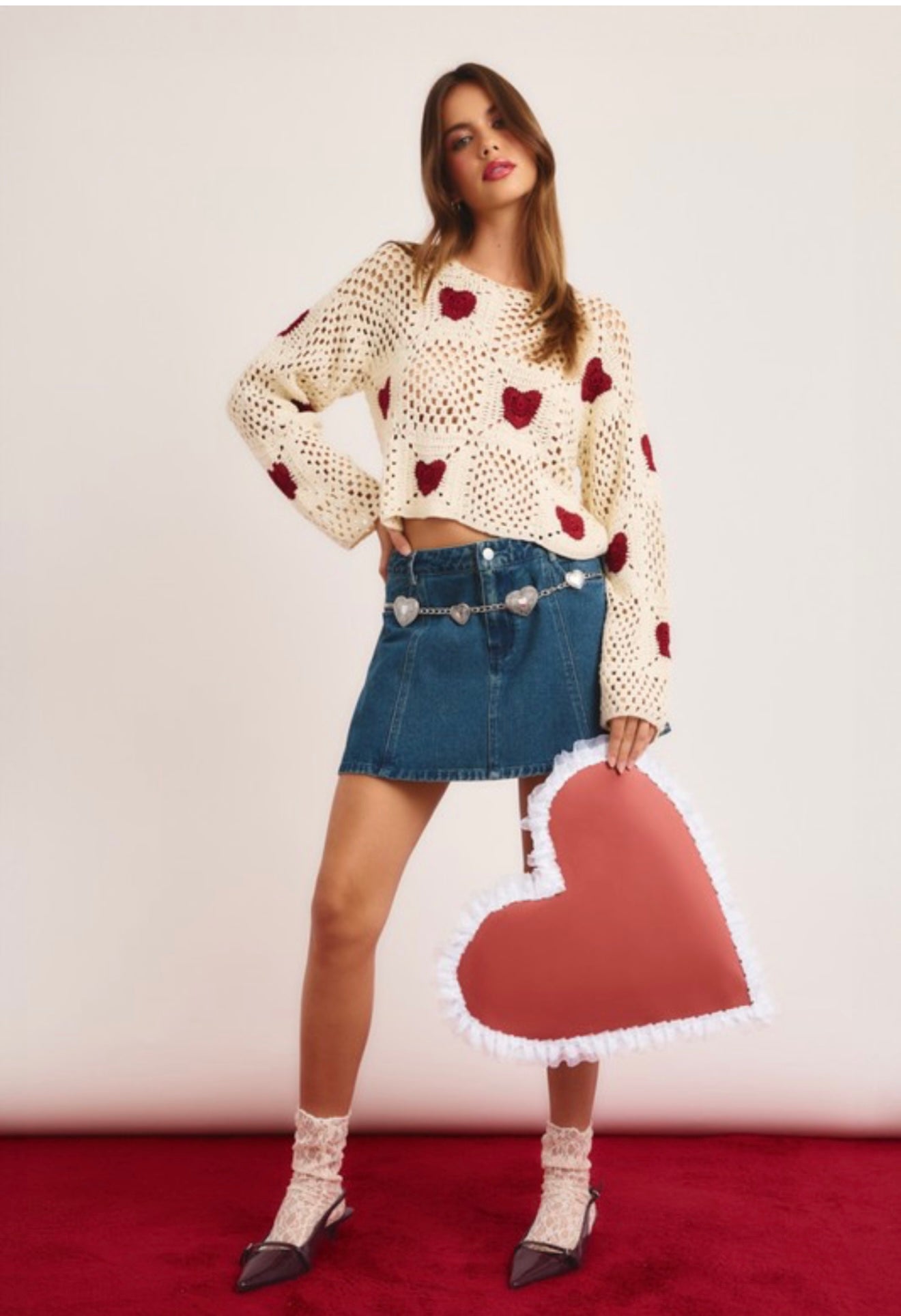 Crochet Boxy Heart Top