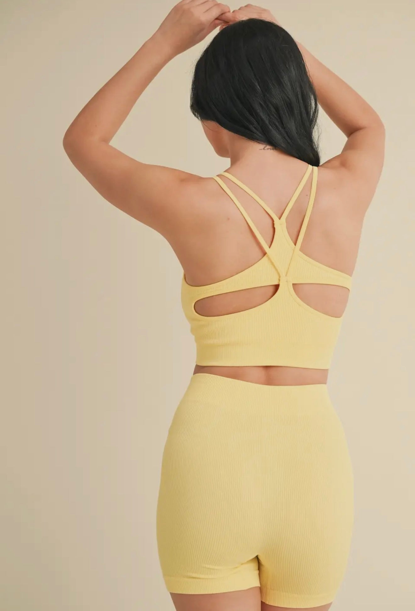 It Girl Seamless Workout Top-yellow
