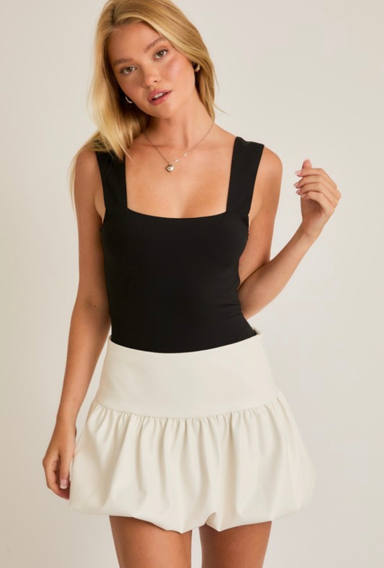 Wide Strap Back Tie Bodysuit