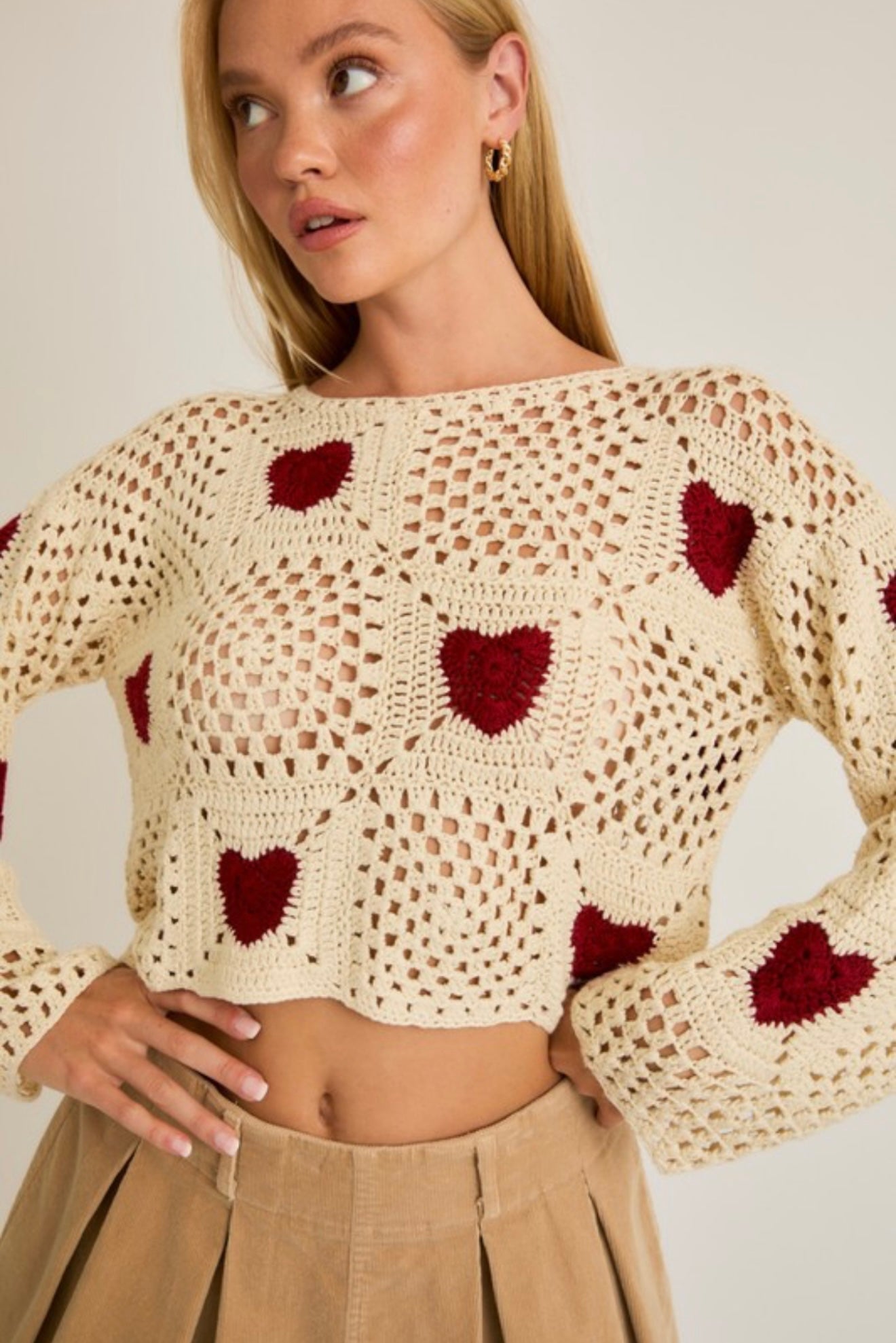 Crochet Boxy Heart Top