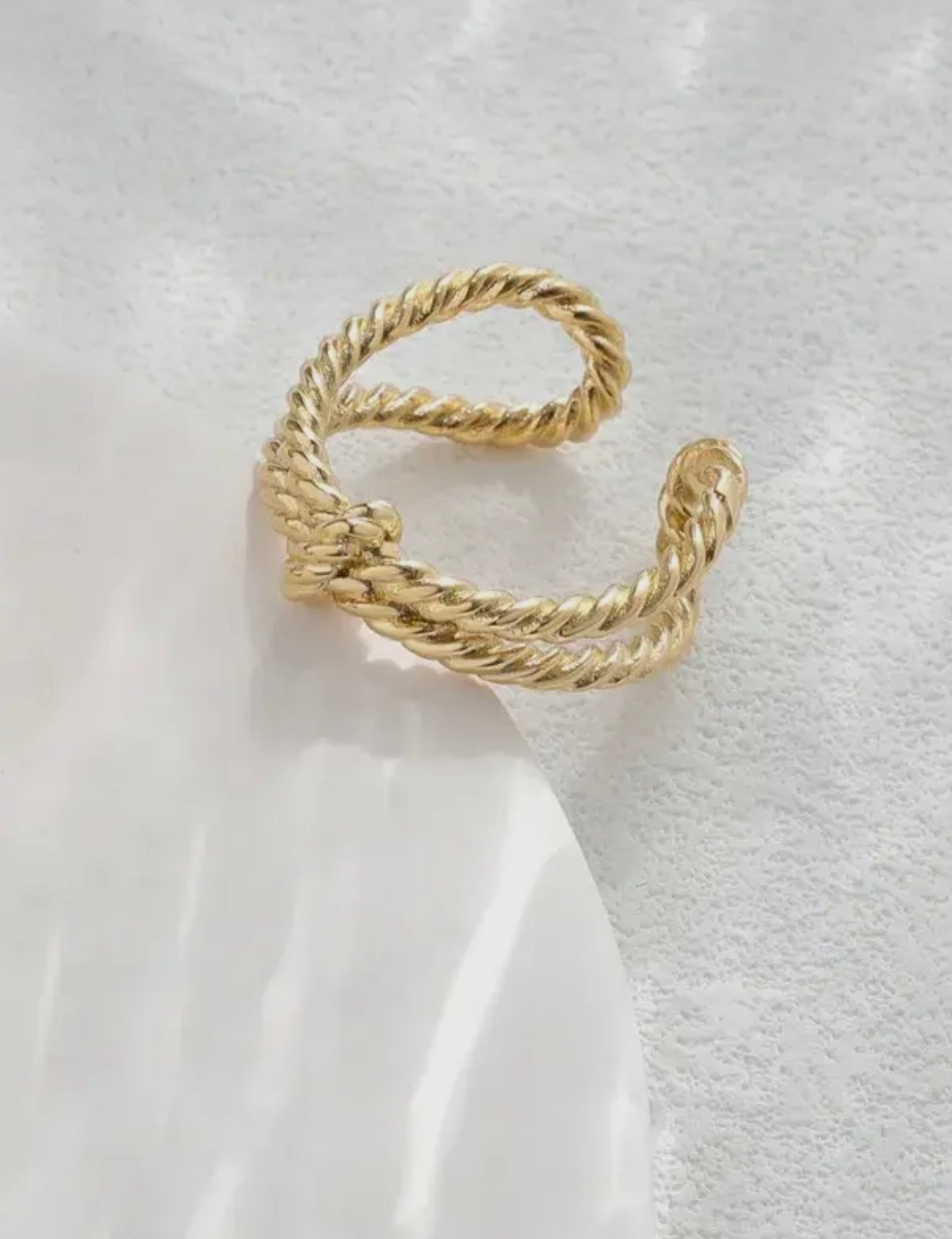 Rope 18k Gold Plated Stainless Steel Ring