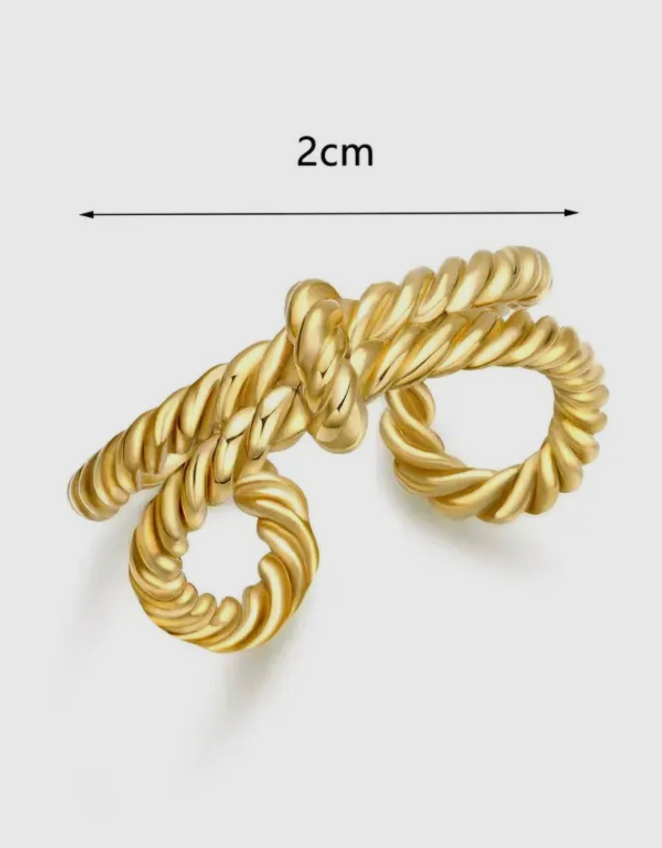 Rope 18k Gold Plated Stainless Steel Ring