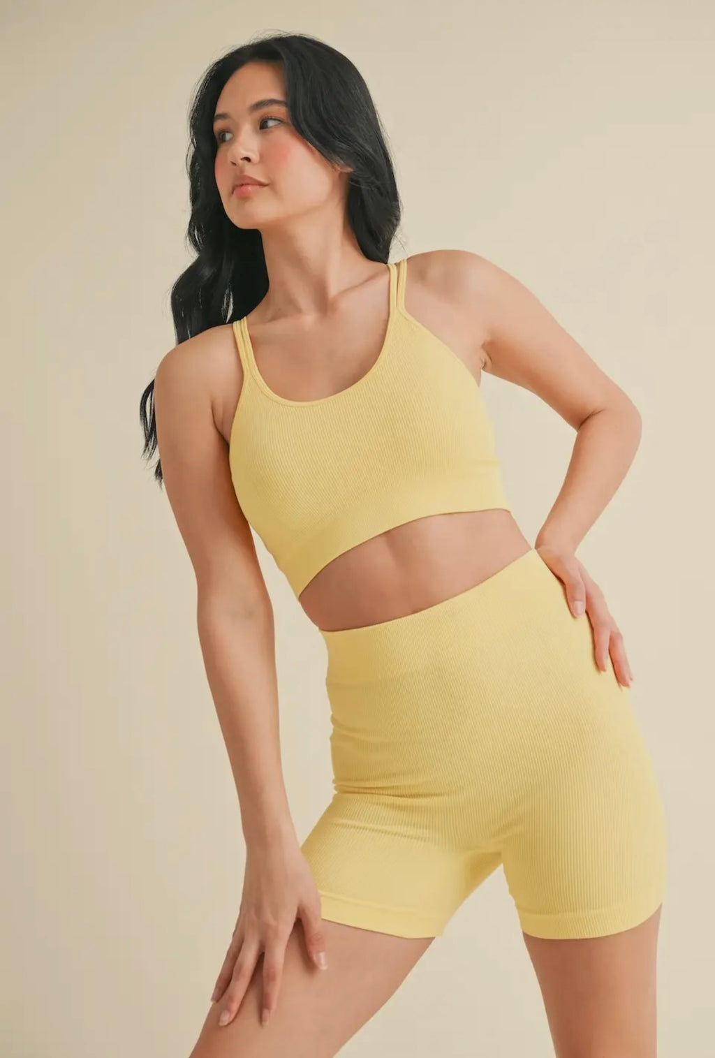 It Girl Seamless Workout Top-yellow