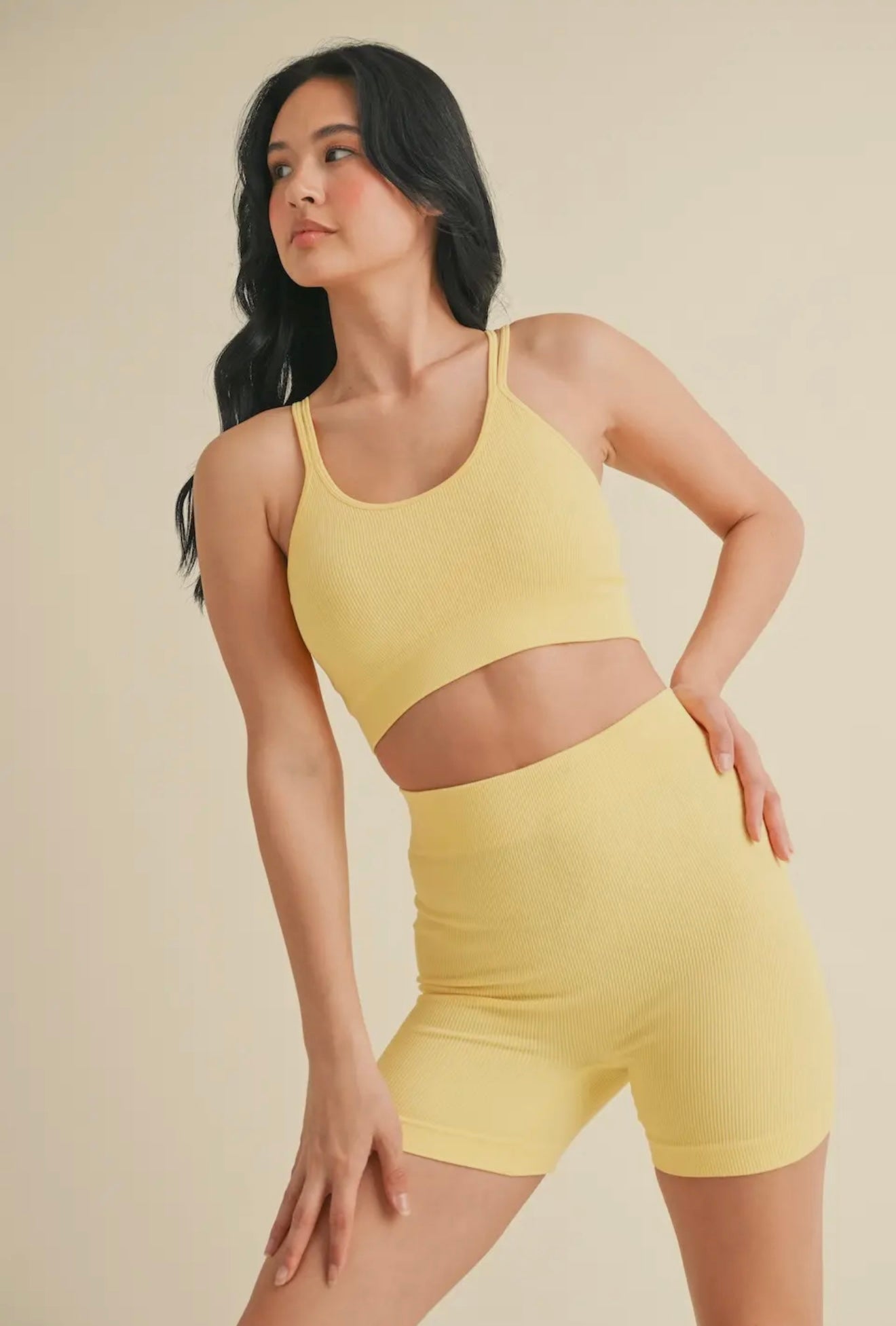 It Girl Seamless Workout Top-yellow
