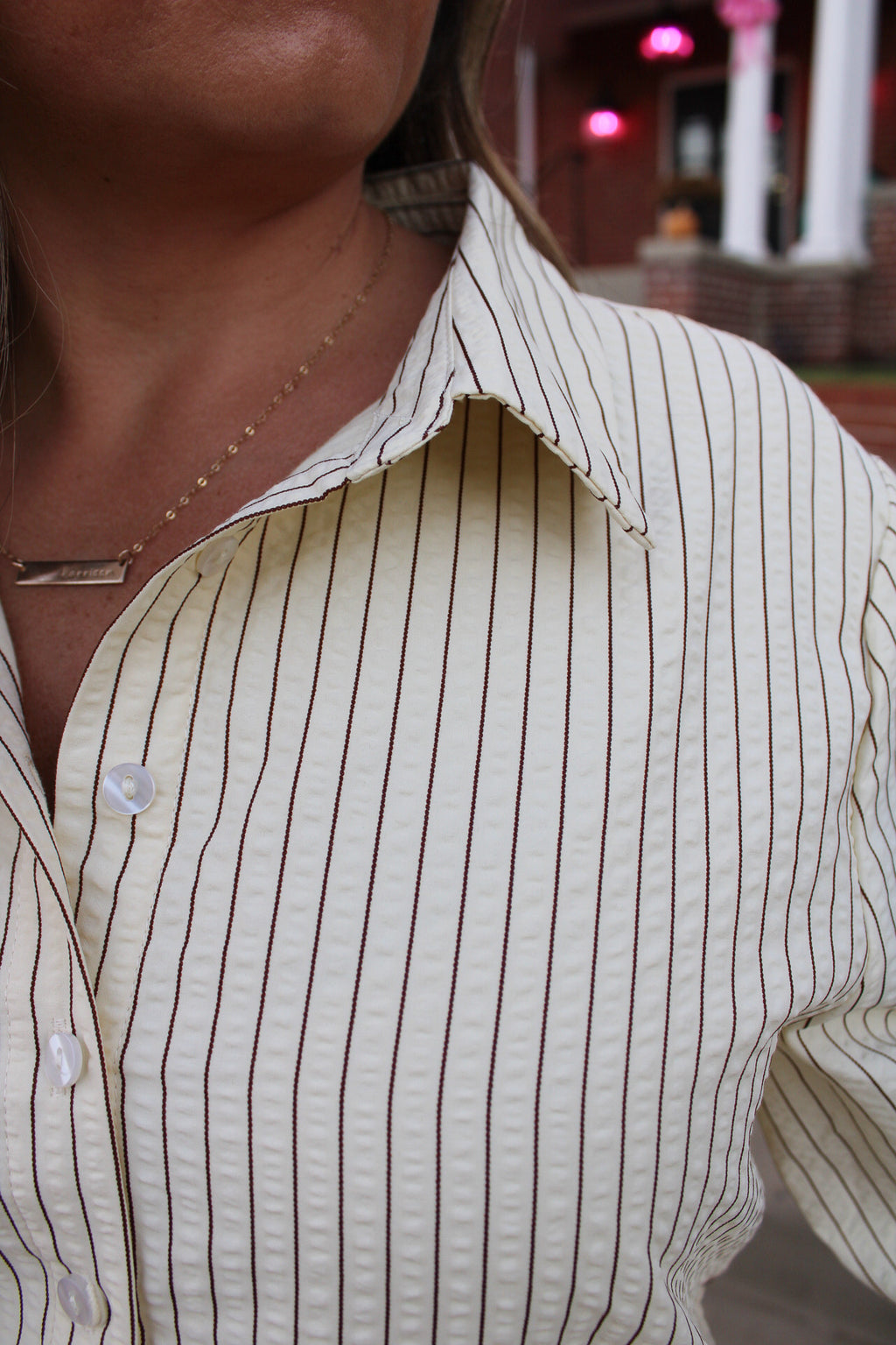 Striped Ivory Dress