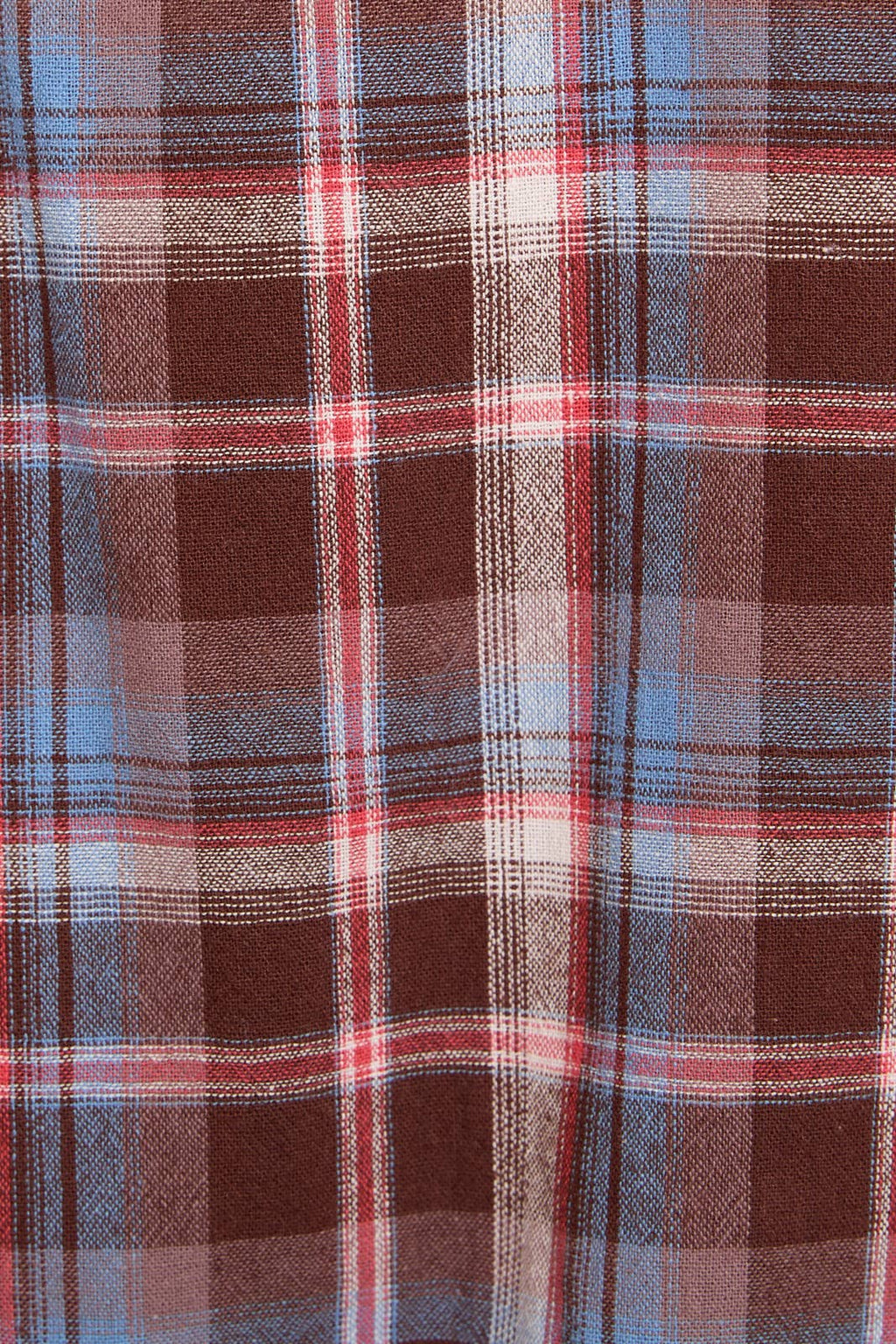 PETER PAN COLLAR MINI DRESS WITH SHORT PUFF SLEEVE: BROWN-MULTI CHECK