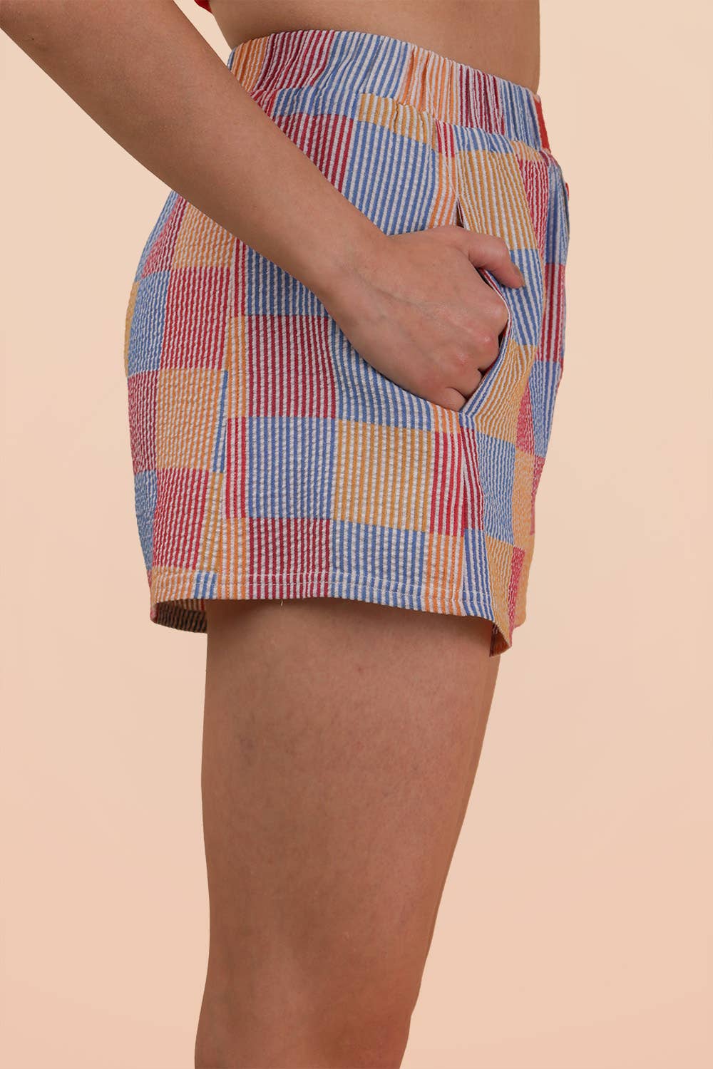 Striped & Checker Boxer Shorts: RED MIX