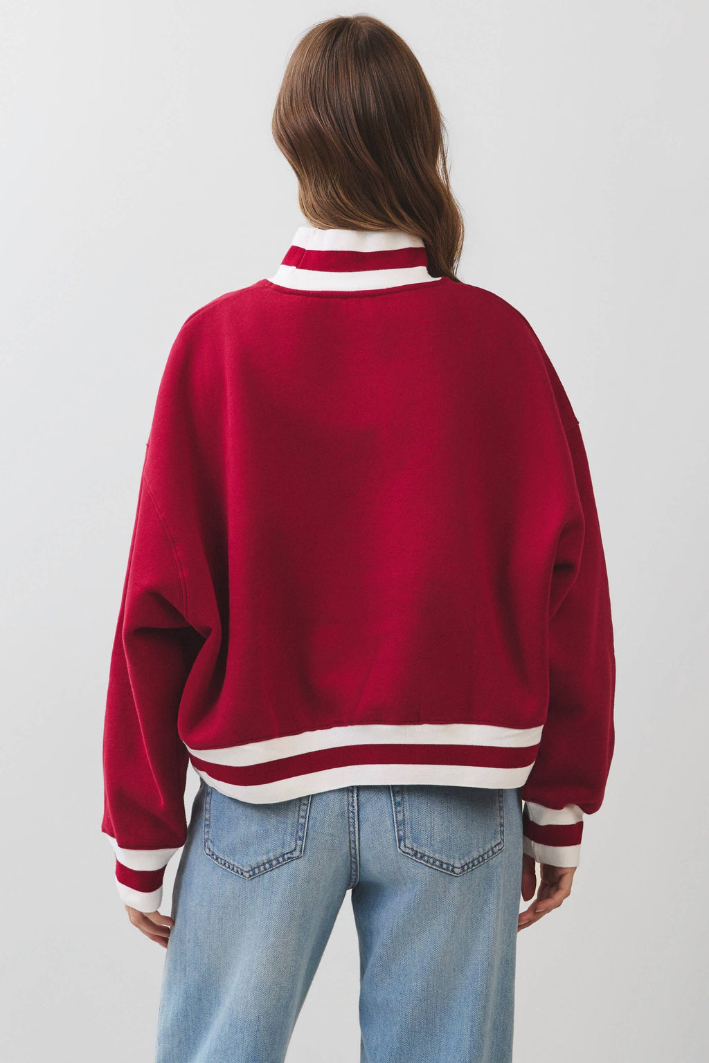 Alabama Lettering Cropped Sweatshirt: CRIMSON