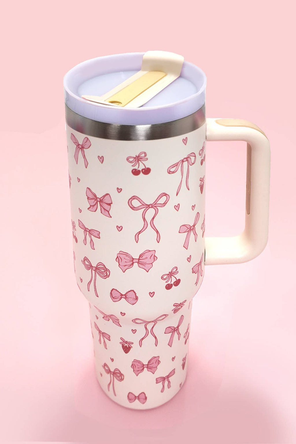 40oz STAINLESS STEEL TUMBLER BOW | BOW DITSY BLUE