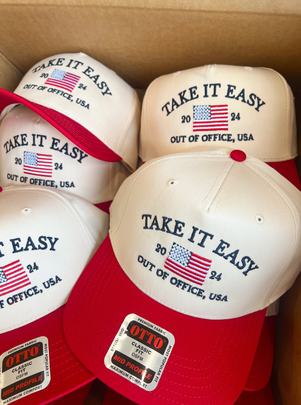 Take it Easy Vintage Trucker Hat: Navy